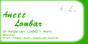 anett lombar business card